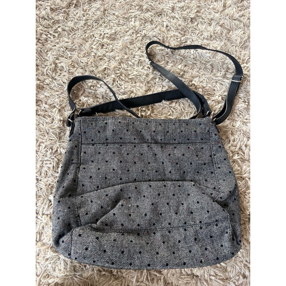 Thirty One Black Polka Dot and Confetti Crossbody Purse